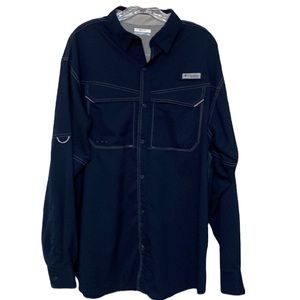 Columbia PFG long sleeve, navy  fishing shirt size large